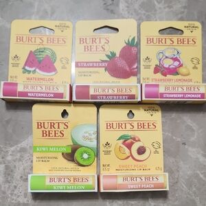 Burt's Bees Lip Balm Set - Strawberry, Lemonade, Watermelon, Peach, Kiwi